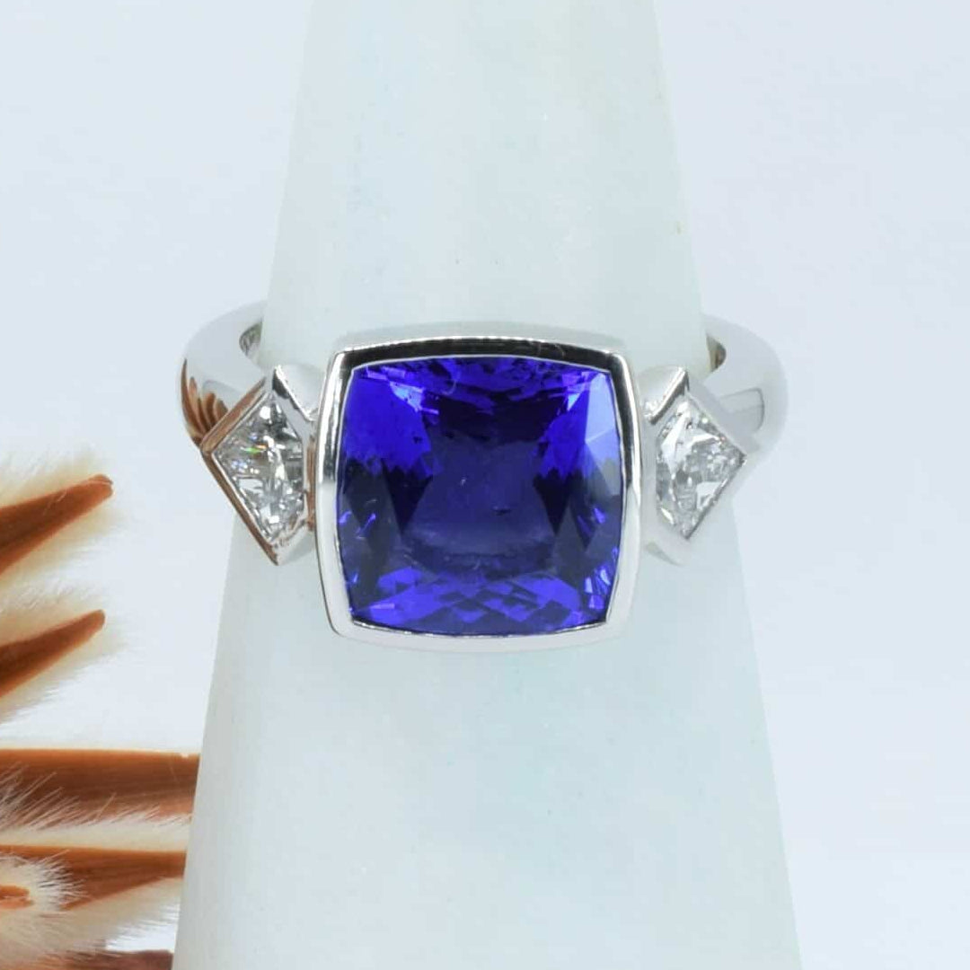 4.19 Carat Tanzanite & Diamond Ring