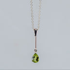 Silver Pear Shaped Peridot Pendant