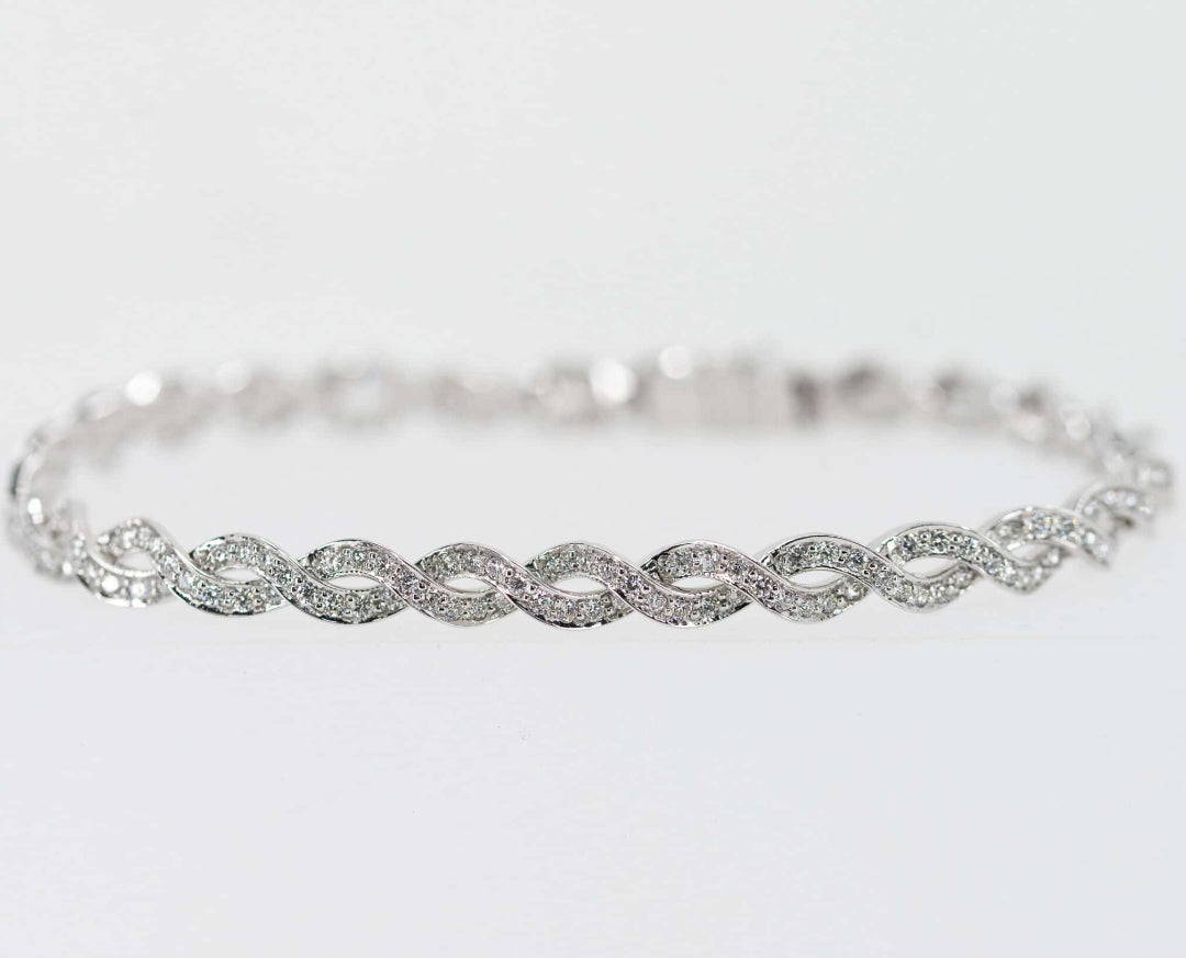Diamond Encrusted Spiral Bracelet