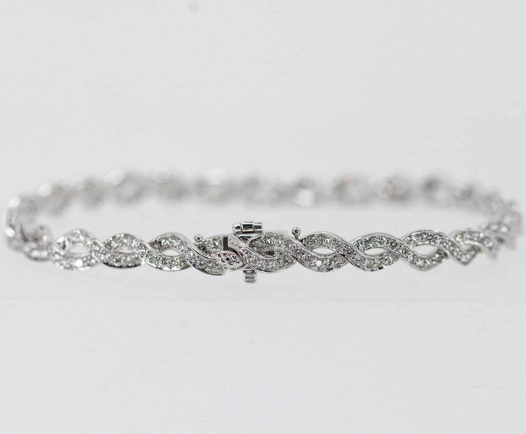 Diamond Encrusted Spiral Bracelet