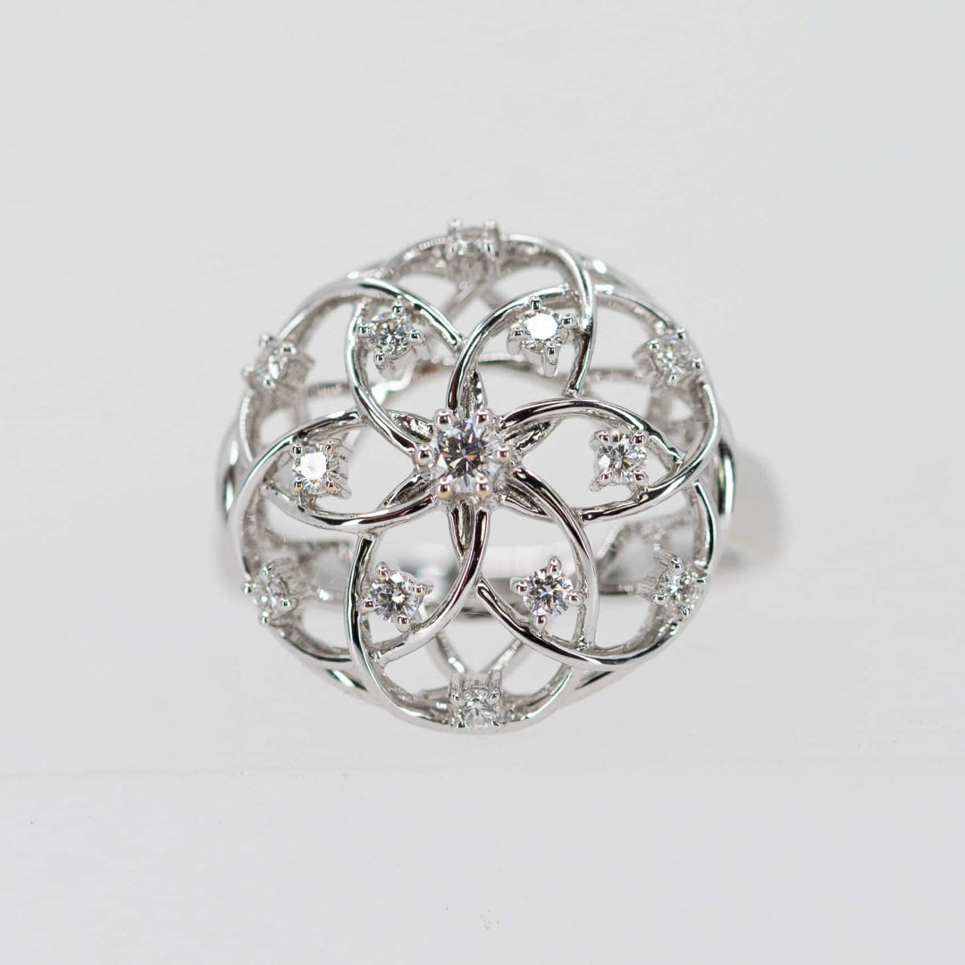 Interlaced Diamond Cocktail Ring