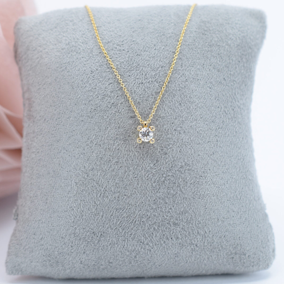 Yellow Gold Diamond Solitaire Pendant