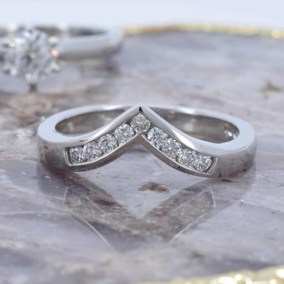Diamond Wishbone Wedding Ring