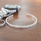 Pinstriped Men's Torque Bangle