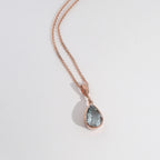 Rose Gold Aquamarine Pendant