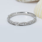 Scalloped Edge Diamond Wedding Ring