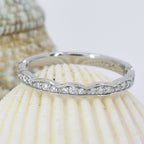 Scalloped Edge Diamond Wedding Ring