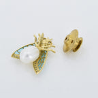 Diamond & Pearl Plique-a-Jour Cicada Brooch