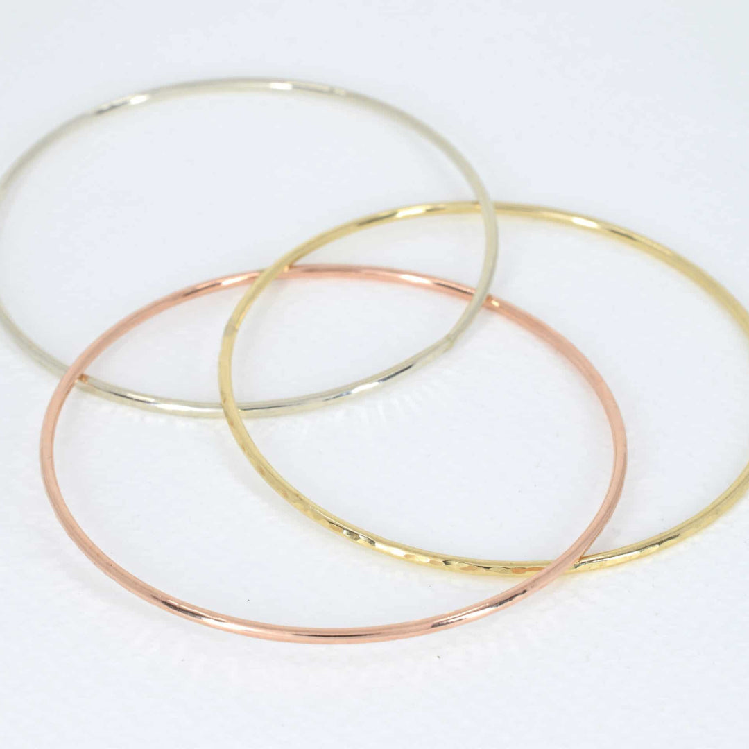 Tri-Colour Gold Triple Bangle