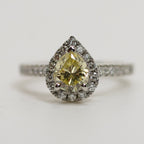 Pear Cut Yellow Diamond Cluster Ring