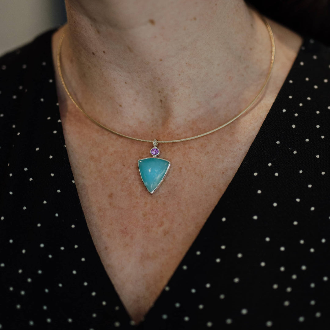 Bauhaus Inspired Peruvian Opal Collar