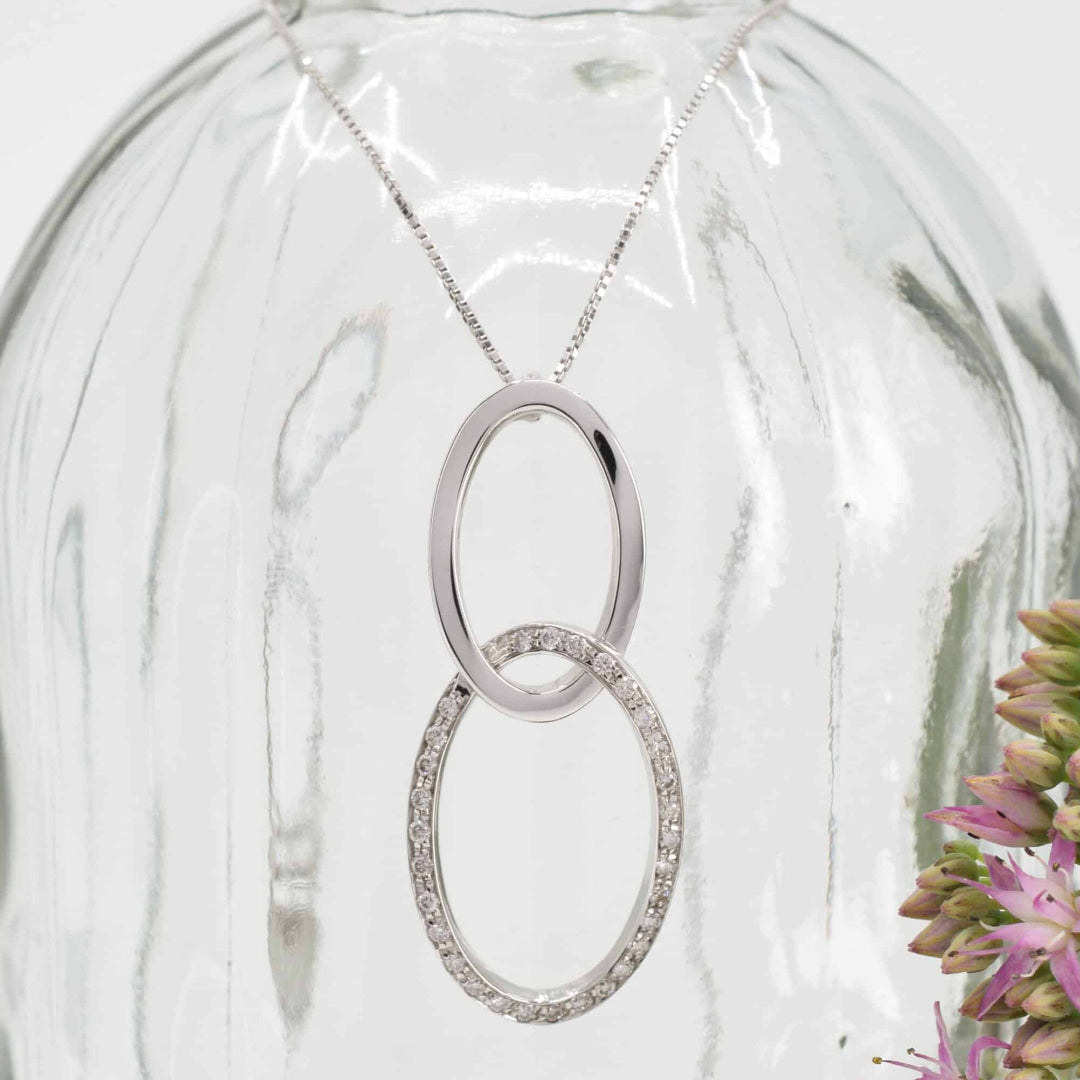 Diamond Double Oval Pendant