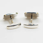 Silver Black & Grey Enamel Cufflinks
