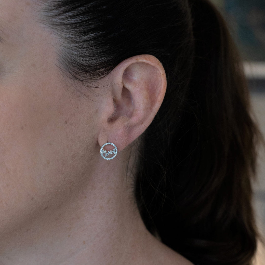 Abstract Diamond Set Earrings