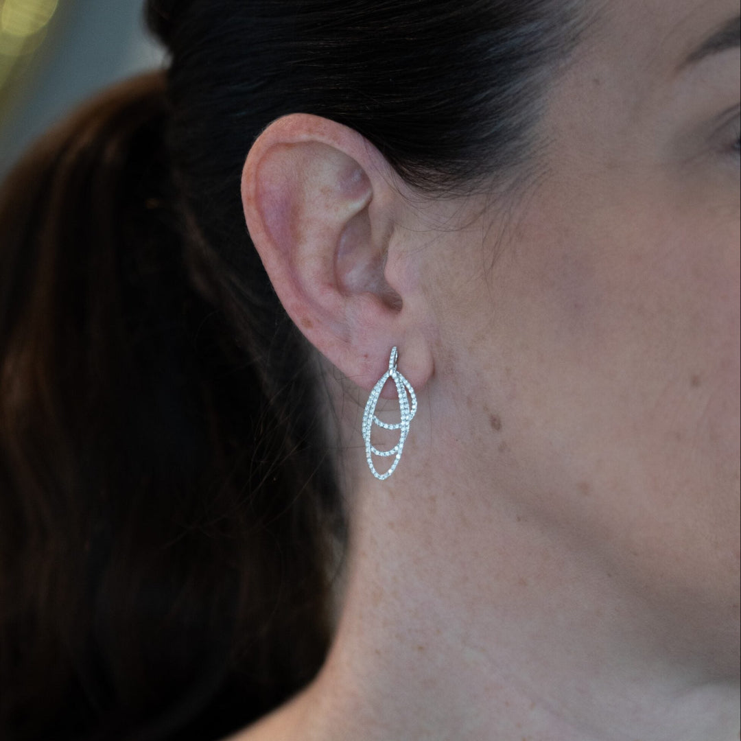 Elliptical Diamond Earrings