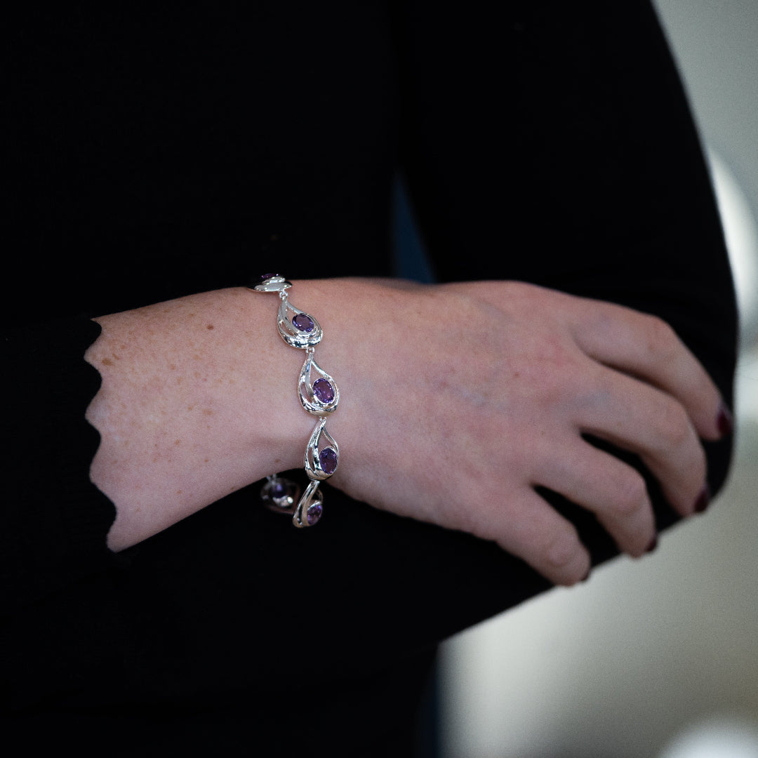 Silver Amethyst Bracelet