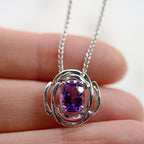 White Gold Amethyst Swirl Pendant