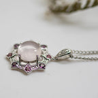 Rose Quartz, Pink Garnet & Tourmaline Pendant