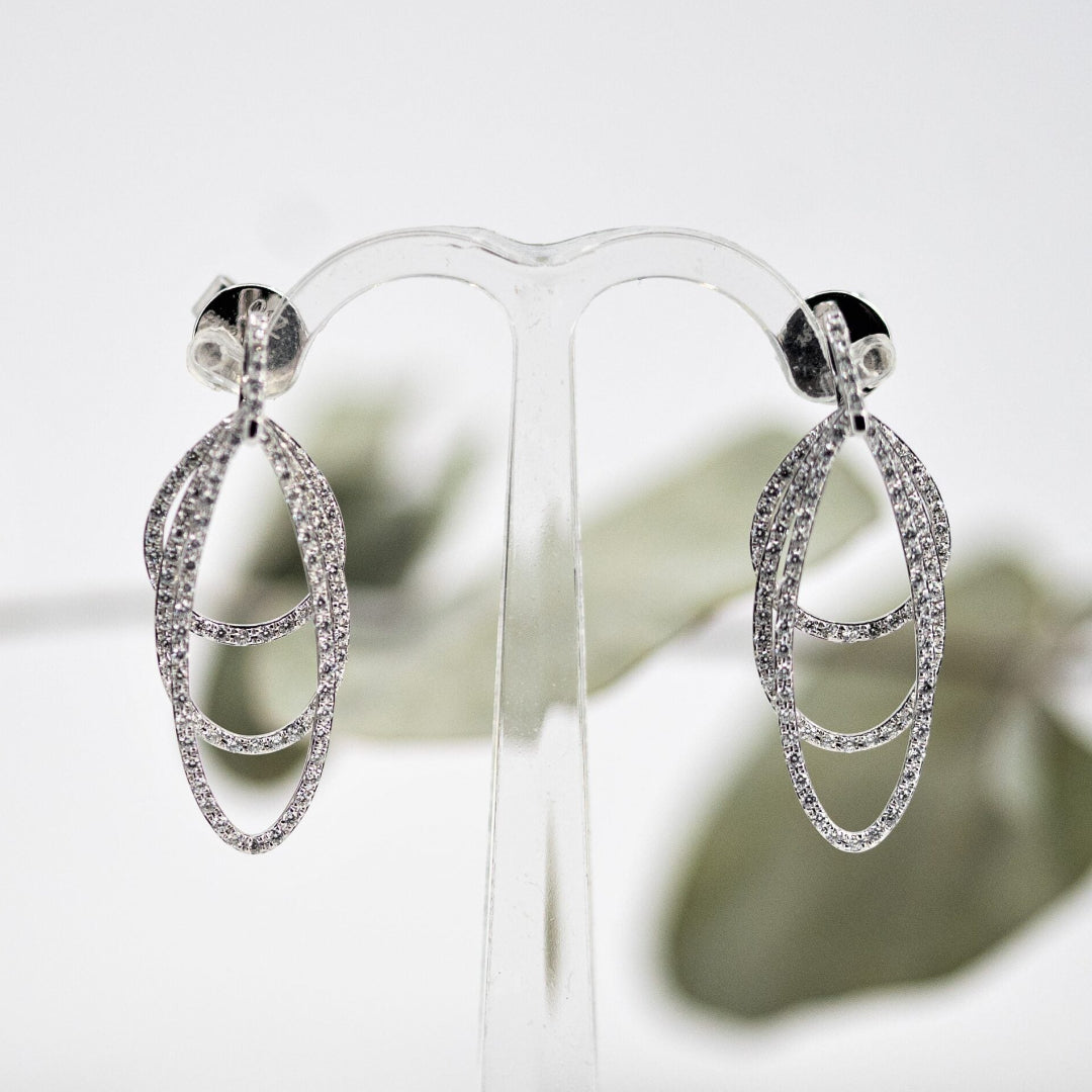 Elliptical Diamond Earrings