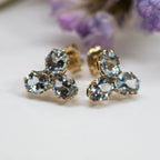 Trefoil Oval Aquamarine Studs
