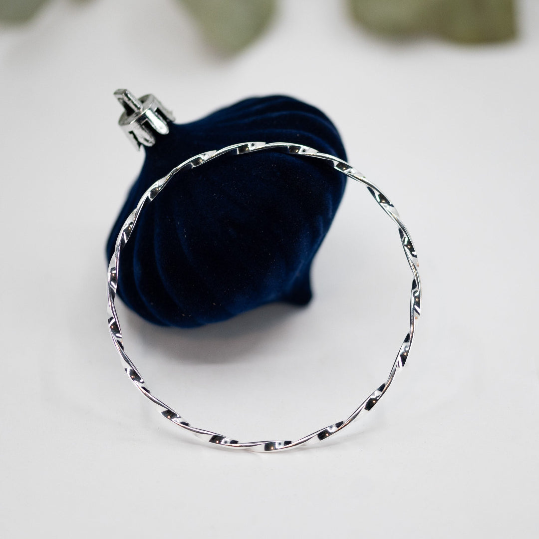 Twisted Silver Bangle
