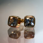 Aquamarine Cushion Cut Stud Earrings