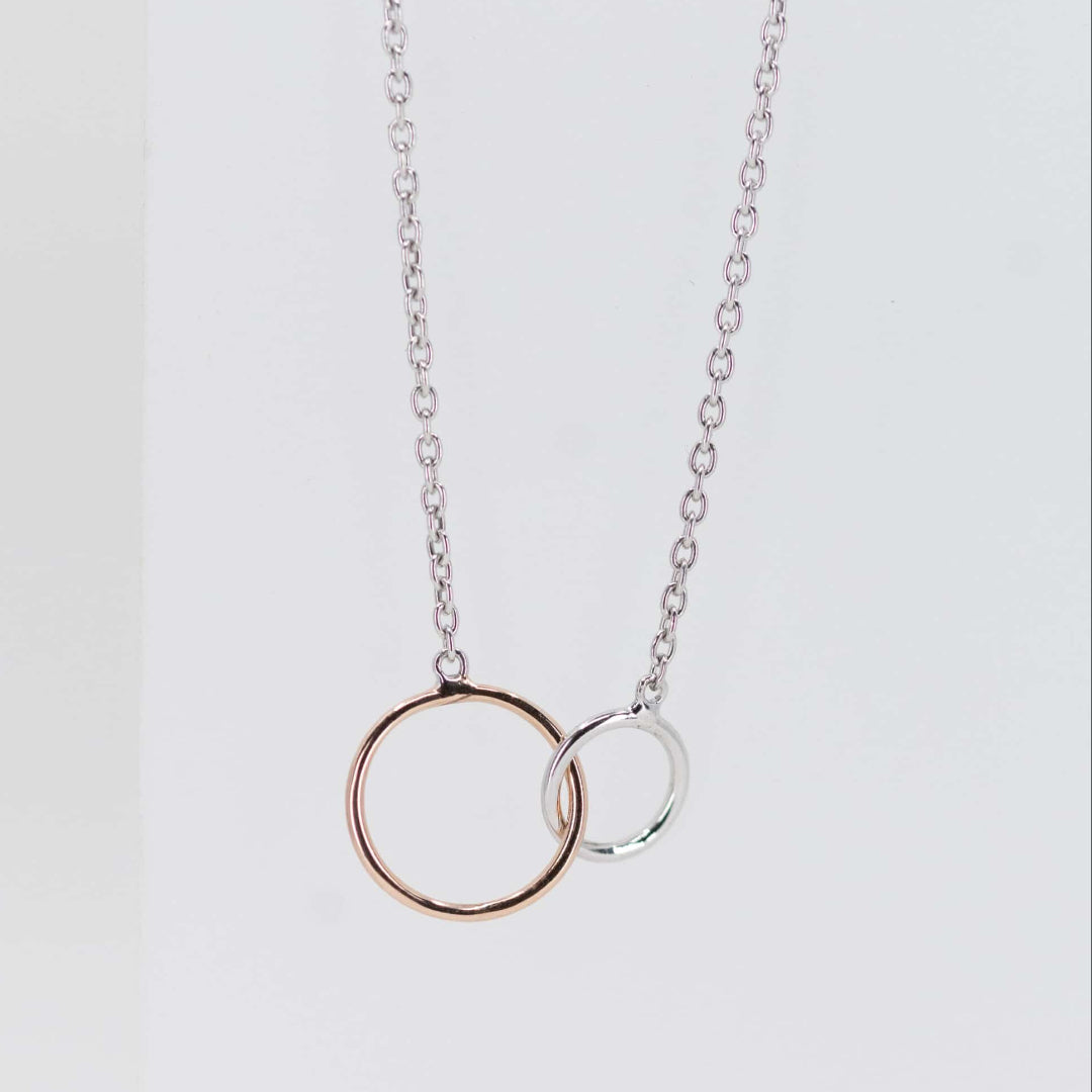 Silver & Rose Gold Plate Union Necklace