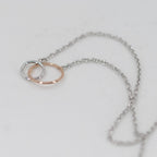 Silver & Rose Gold Plate Union Necklace