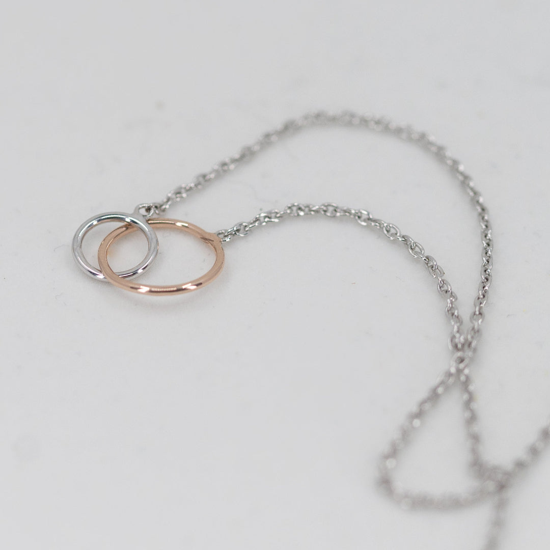 Silver & Rose Gold Plate Union Necklace