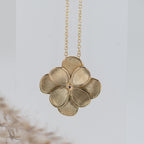9ct Yellow Gold Flower Pendant