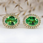Tsavorite Garnet & Diamond Earrings