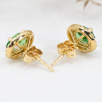 Tsavorite Garnet & Diamond Earrings