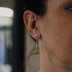 White & Rose Gold Double Drop Earrings