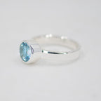 Silver & Blue Topaz Bezel Set Ring