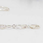 Silver Oval Link & Circles Bracelet