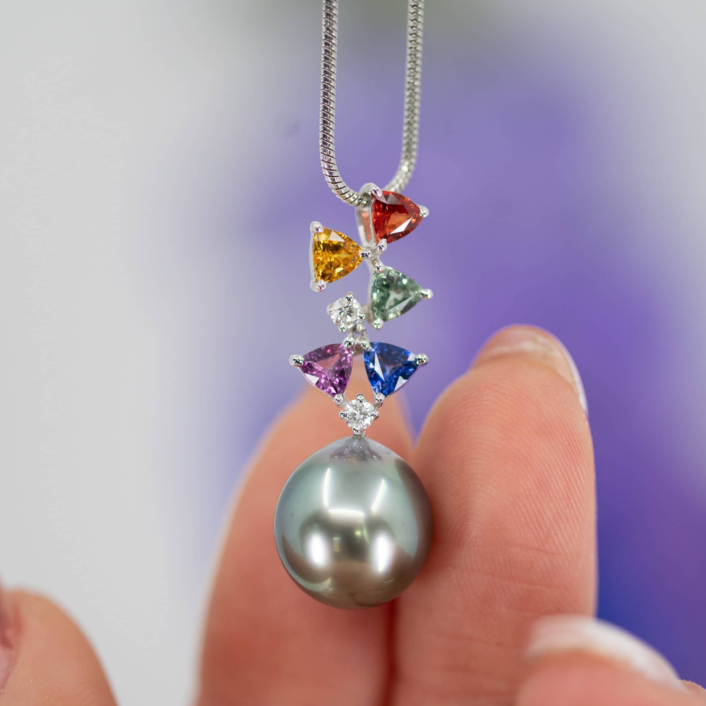 Tahitian Pearl & Sapphire Necklace