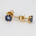 Sapphire & Diamond Cluster Earrings