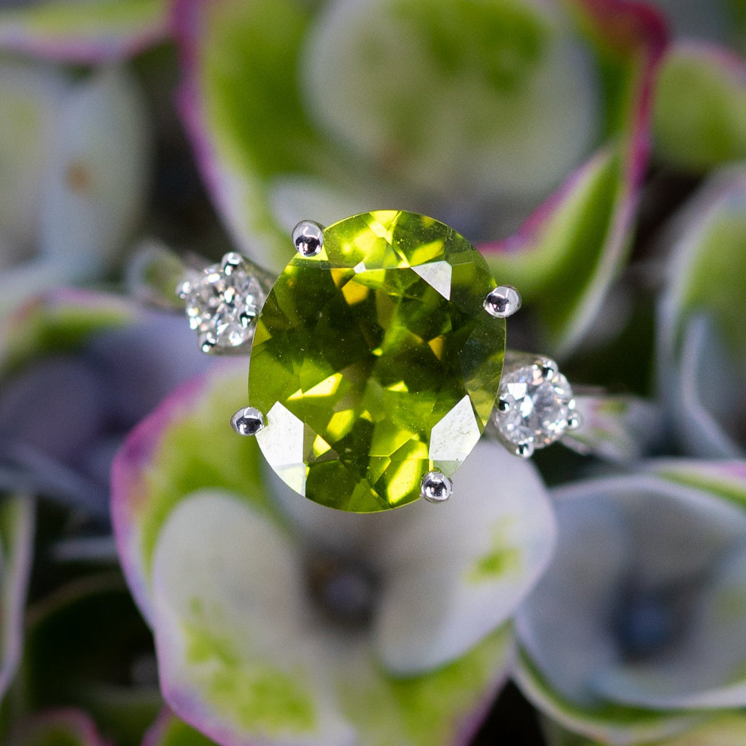 Peridot & Diamond Cocktail Ring
