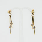 Gold Double Drop Diamond Earrings