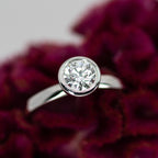 Platinum & Diamond Rubover Set Ring