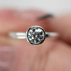 Platinum & Diamond Rubover Set Ring