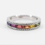 Sapphire & Diamond Rainbow Ring