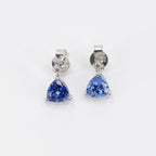 Trillion Cut Tanzanite Stud Earrings
