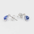 Trillion Cut Tanzanite Stud Earrings