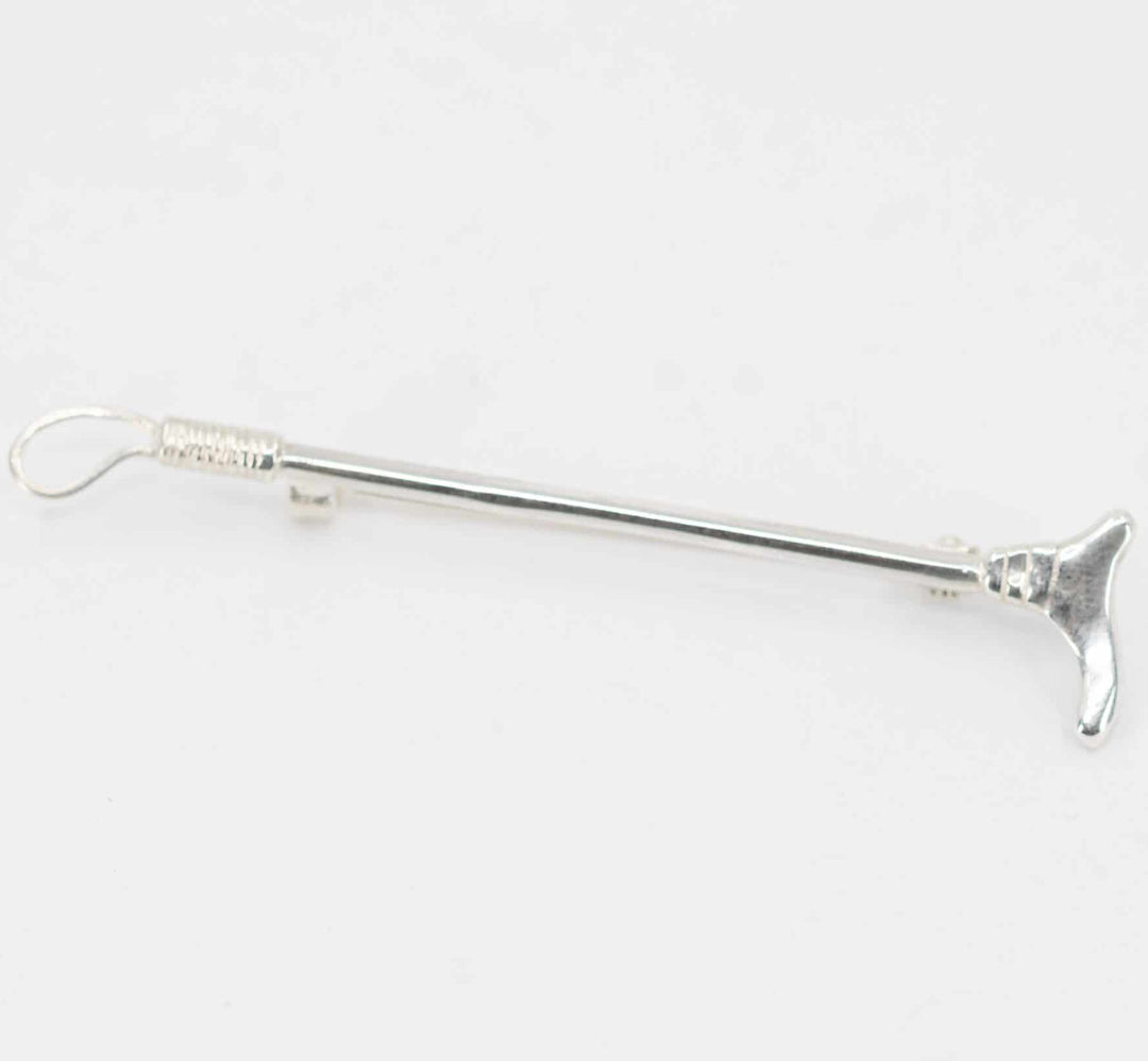 Silver Riding Crop Brooch
