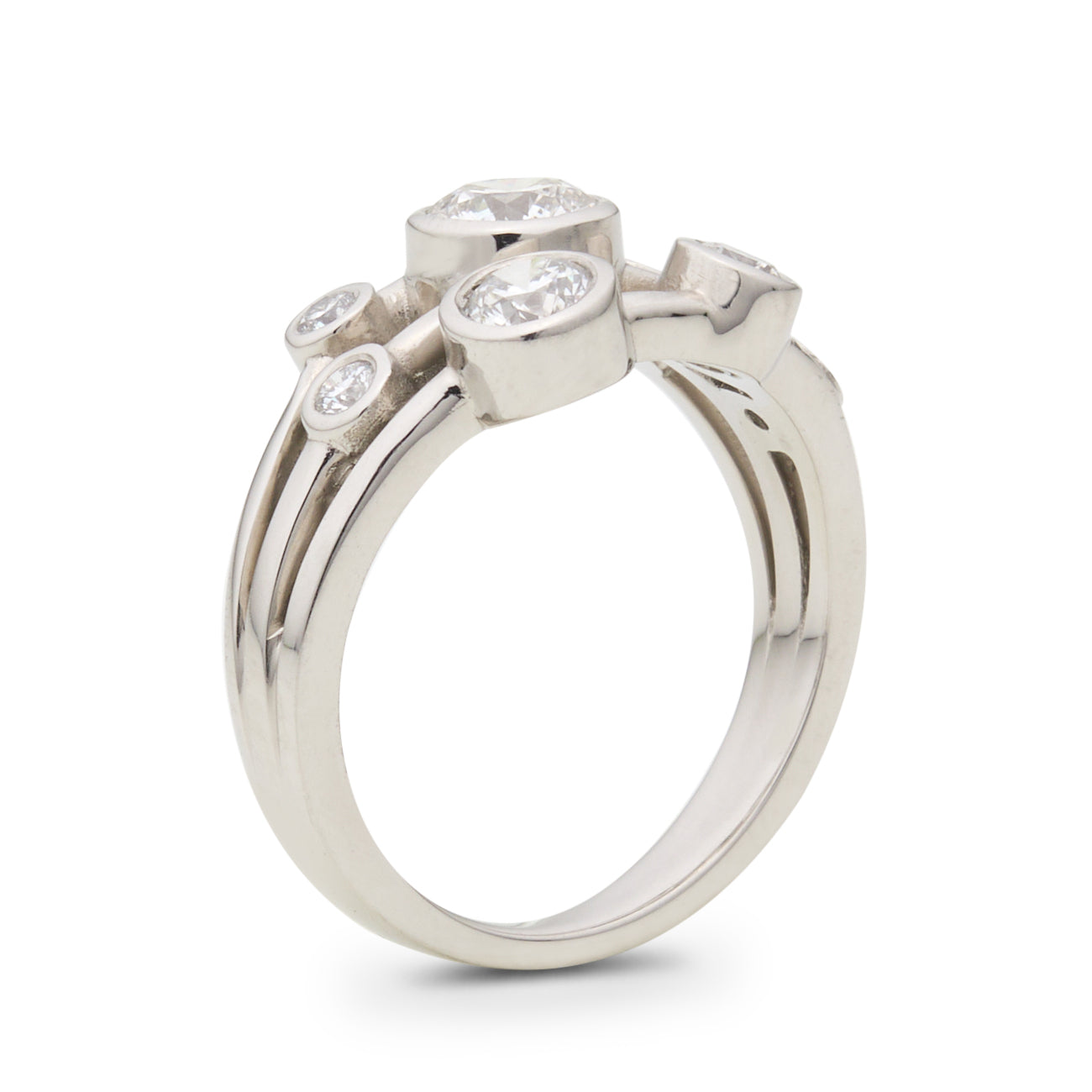 Platinum & Diamond Bubble Ring