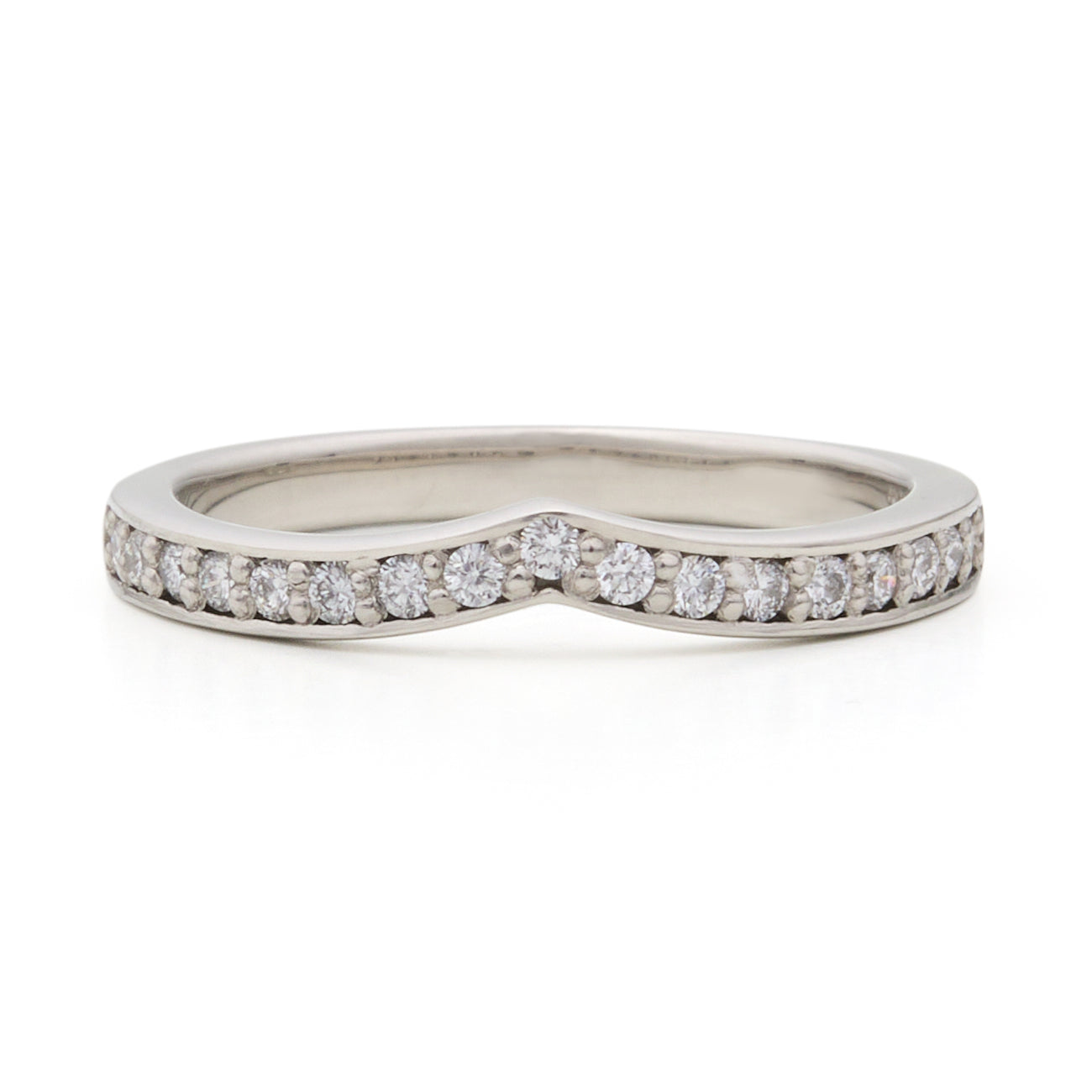Diamond Curved Wedding Ring