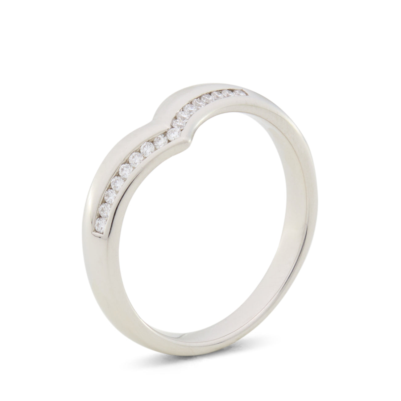 Diamond V-Shaped Wedding Ring