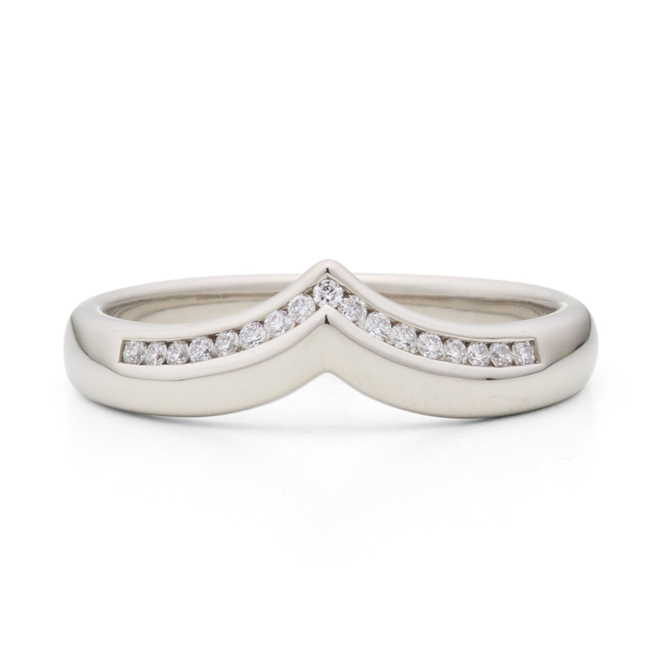 Diamond V-Shaped Wedding Ring