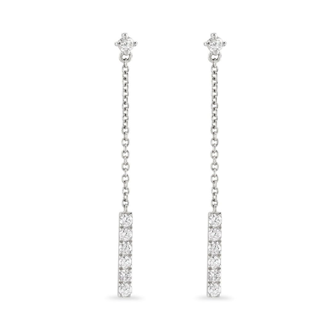 Diamond Bar Drop Earrings